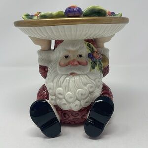 FITZ & FLOYD: Santa Claus Candle Holder Pillar Christmas Holiday Decor